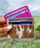 Western Cowhide Hair On Credit Card Holder Money holder Cheetah Spots
