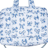 Light Blue Toile Coquette Bows Weekender Duffle Travel Bag