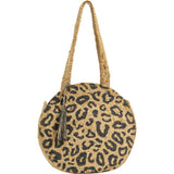 Magid Leopard Print Straw Jute Circle Tote