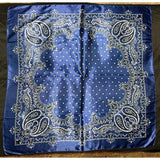 Navy Blue Bandana Printed Western Southwestern Wild Rag Scarf Accent