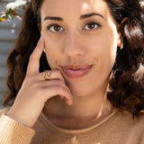 Bronze Teardrop Swirl Ring | Adjustable | Sculptural Wraparound | Artisan