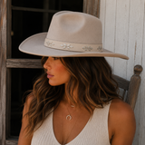 Black Faux Leather Western Hat Band with Silver-Tone Conchos