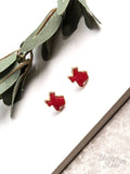 Texas On My Mind Druzy Stud Earrings Red