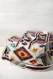 Handmade Navajo Pattern Cotton Duffel Bag with Suede Straps — Ivory