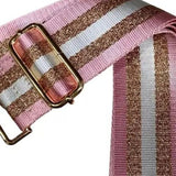 5 Stripe Crossbody Adjustable Detachable Purse Bag Strap Pink White Rose Gold