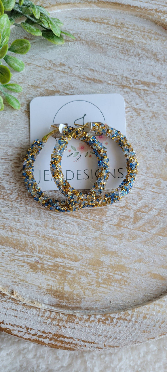 Mermaid Glitter Hoop Earrings 1.96