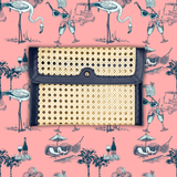 French Quarter Clutch | Navy Vegan Leather & Cane