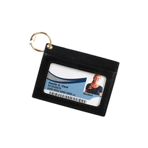 Black Wallet Keychain ID Card Holder