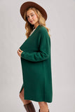 Open Front Knit Layering Sweater Cardigan Hunter Green