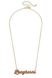 Texas Longhorns Pavé Autograph Enamel Necklace | Burnt Orange & Gold