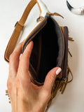 Western Hair-On Cowhide Fanny Pack | Brown & White Bum Bag