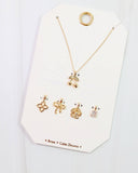Cherry on Top Charm Necklace Set – Gold