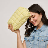 Cloud Nine Quilted Puffer Nylon Cosmetic Pouch in Denim