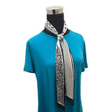 Western Black White Printed Long Skinny Scarf