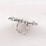 Silver Heart Concho Cuff Ring | Western Boho Statement Ring
