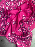 Magenta Bandana Paisley Western Wild Rag Scarf Silk Blend