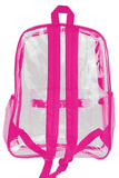 Extra Large Pink Color Outlined Clear PVC Backpack