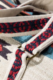 Handmade Navajo Pattern Cotton Duffel Bag with Suede Straps — Ivory