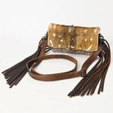Axis Hide Fringe Handtooled Leather Crossbody Western Cowgirl Rodeo