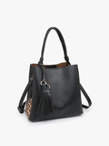 Olivia Animal Print Contrast Hobo Black Leopard