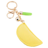 Bling Crystal Yellow Citrus Lemon Tassel Keychain Keyring Bag Purse Charm