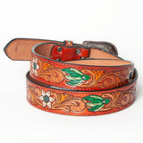 American Darling Floral Tooled Leather Western Belt