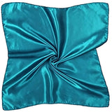 Silky Satin Square Scarf - Teal
