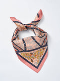 Vintage Pattern Printed Square Scarf Pink
