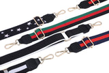 Preppy Stripe Adjustable Crossbody Bag Purse Guitar Strap Navy Red