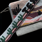 Hand Beaded Western Texas Cactus Crossbody Purse Bag Strap