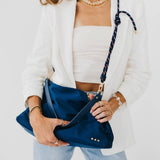 Nikki Nylon Slouchy Shoulder Bag | Convertible Crossbody | Navy