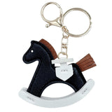Do Everything In Love Vegan Leather Rocking Horse Key Ring Black