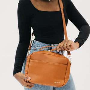 Harriet Handle Crossbody Shoulder Bag Camel Brown