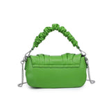 Meadow Ruched Top Handle Vegan Leather Chain Strap Crossbody Citron Green