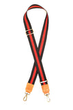 Preppy Red Black Stripe Adjustable Crossbody Purse Bag Strap