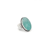 Kashi Semiprecious Oval Stone Ring Amazonite