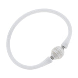 Bali Freshwater Pearl Silicone Bracelet White