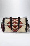 Handwoven Navajo Pattern Duffel Bag with Suede Straps — Acapulco