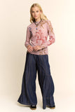 Running Horse Camo Printed Mesh Top — Dusty Pink