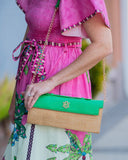 Betty Clutch — Natural Kelly Green