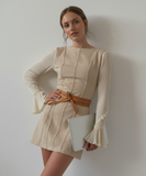 Obi Wrap Belt | Tie-On Waist Cincher | One Size | Beige