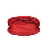 Cloud Kiss Quilted Puffer Nylon Cosmetic Dome Pouch in Red