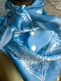 Blue Rare Bird Original Silk Rayon Wild Rag