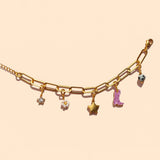 Paperclip Charm Keeper Bracelet – 18K Gold Plated, Waterproof & Adjustable