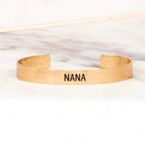 Choose Your Word Cuff Gold Nana Bracelet