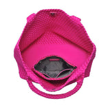 Sky's The Limit Large Woven Neoprene Tote | Fuchsia