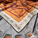 Wild West Print Scarf | 36x36 | Cinnamon