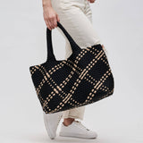 Sky's The Limit Large Woven Neoprene Tote | Black & Nude