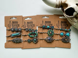 Western Turquoise-Color Bobby Pin Set, 3 Pieces, Style 1