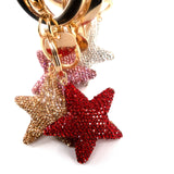 Bling Crystal Rhinestone Star Keychain Bag Charm Red